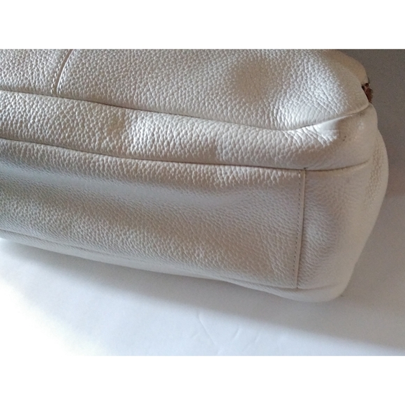 Coach Penelope Pebbled Leather Satchel Off White - Picture 6 of 8